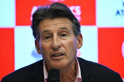 Sebastian Coe speaks at a news conference during an International Olympic Committee session in Mumbai on Saturday.