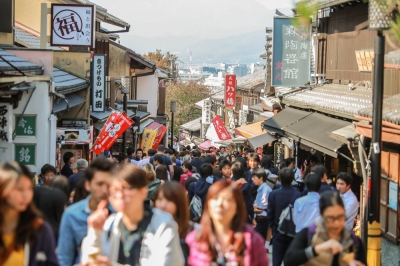 The majority of tourists in Japan tend to stay in Tokyo, Osaka or Kyoto, resulting in overcrowding in popular tourist spots and a strain on transportation systems.