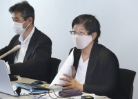 Yuri Kondo speaks at a news conference in Fukuoka Prefecture in June 2022. | Kyodo