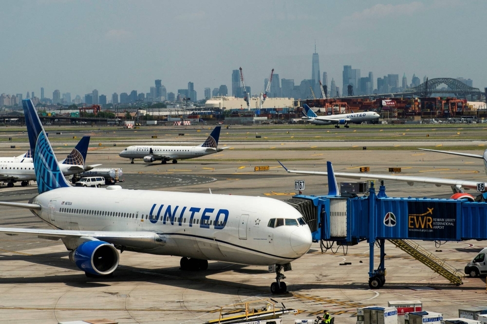 United Airlines planes on the tarmac at Newark Liberty International Airport in Newark, New Jersey