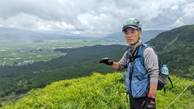 Former firefighter Yoshifumi Usui now guides tourists in search of active pursuits in and around the Aso caldera.