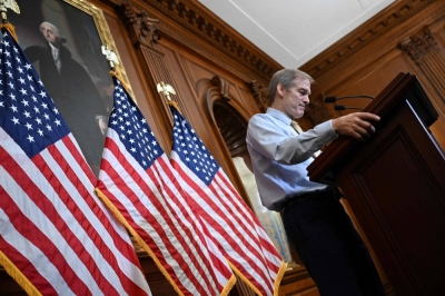 U.S. Republican Rep. Jim Jordan speaks during a news conference at the Capitol in Washington on Friday.