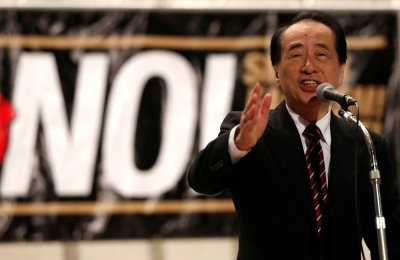 Constitutional Democratic Party member and former Prime Minister Naoto Kan delivers a speech during a rally in Tokyo in October 2017. 