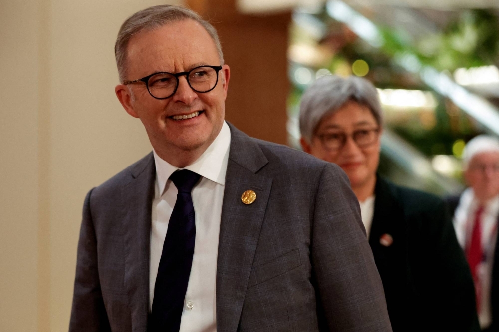 Australian Prime Minister Anthony Albanese and Australian Foreign Minister Penny Wong at the 43rd ASEAN Summit in Jakarta on Sept. 6
