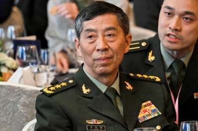 Then-Chinese Defense Minister Li Shangfu attends the 20th IISS Shangri-La Dialogue in Singapore in June.