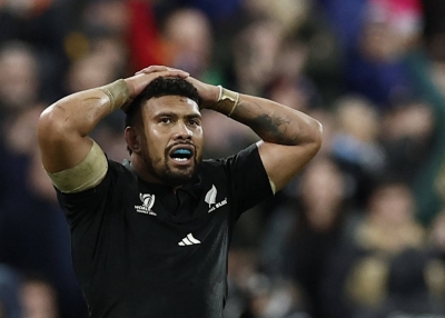 New Zealand's Ardie Savea following the All Blacks' defeat to South Africa in the Rugby World Cup in Saint-Denis, France, on Saturday