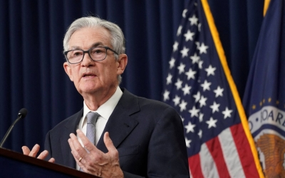 U.S. Federal Reserve Board Chairman Jerome Powell during a news conference in Washington on Wednesday
