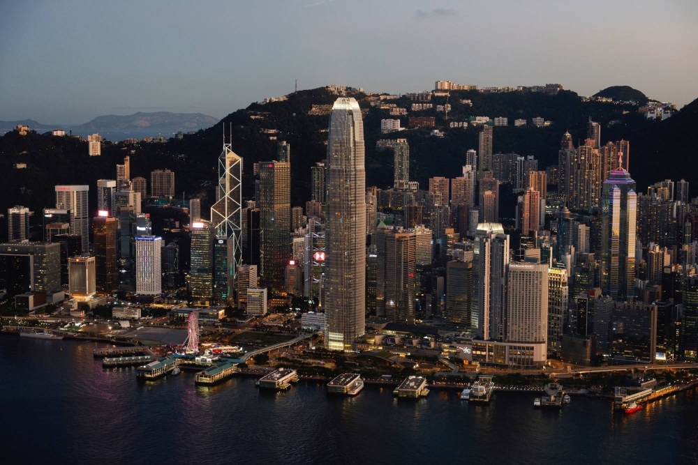 The Hong Kong skyline. The city's sedition law — one of the legacies of British rule — had remained dormant for over half a century but saw a resurgence in use following the 2019 protests and subsequent unrest. 
