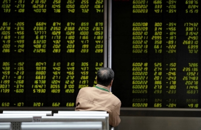 A stock board in Beijing last month. China’s benchmark CSI 300 has slumped 7.4% as a faltering economy dashed optimism over the nation’s reopening from COVID-19 restrictions.