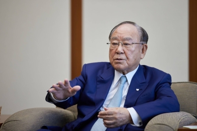 Fujio Mitarai, chief executive officer of Canon, during an interview in Tokyo on Oct. 30
