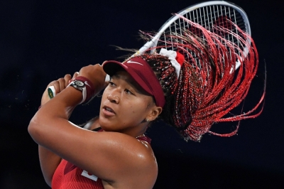 Naomi Osaka, seen during the 2020 Tokyo Olympics, will make her return to the WTA Tour at the Brisbane International. 