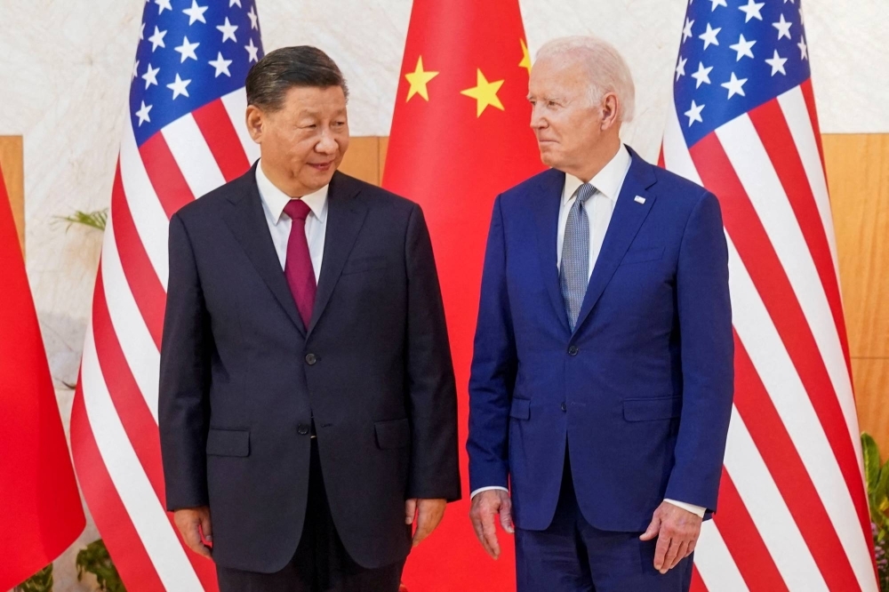 U.S. President Joe Biden meets with Chinese leader Xi Jinping on the sidelines of the Group of 20 leaders summit in Bali, Indonesia, on Nov. 14, 2022.