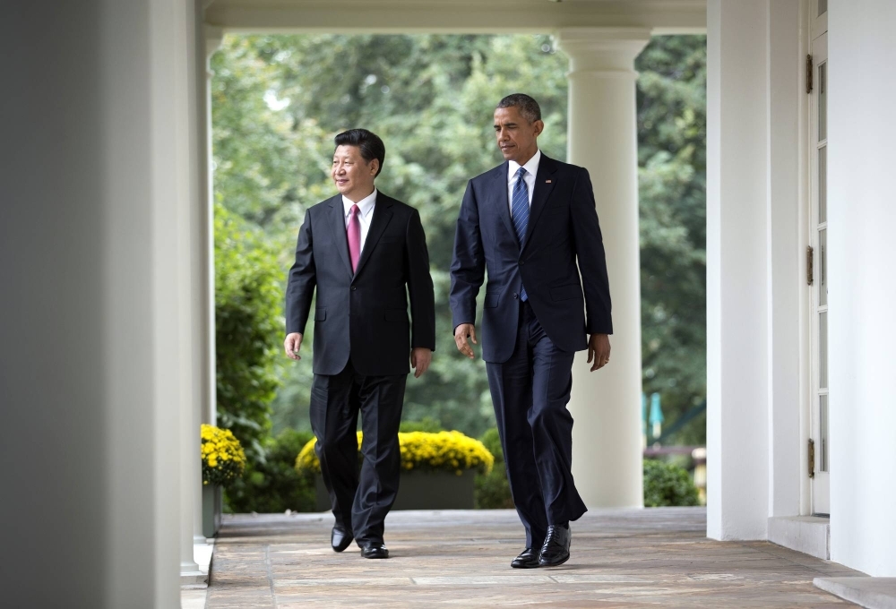 U.S. President Barack Obama meets with Chinese leader Xi Jinping at the White House on Sept. 25, 2015. Speeches by the Chinese leader show how he was bracing for an intensifying rivalry with the United States from early in his rule. 