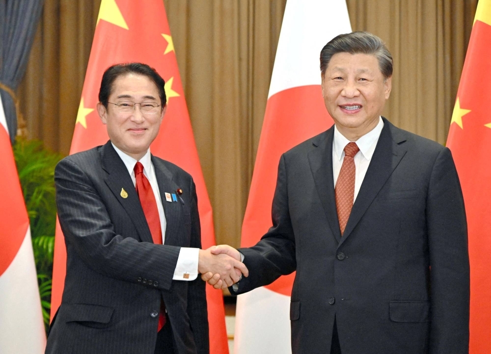Prime Minister Fumio Kishida meets Chinese President Xi Jinping on the sidelines of the Asia-Pacific Economic Cooperation (APEC) Summit in Bangkok in November last year.