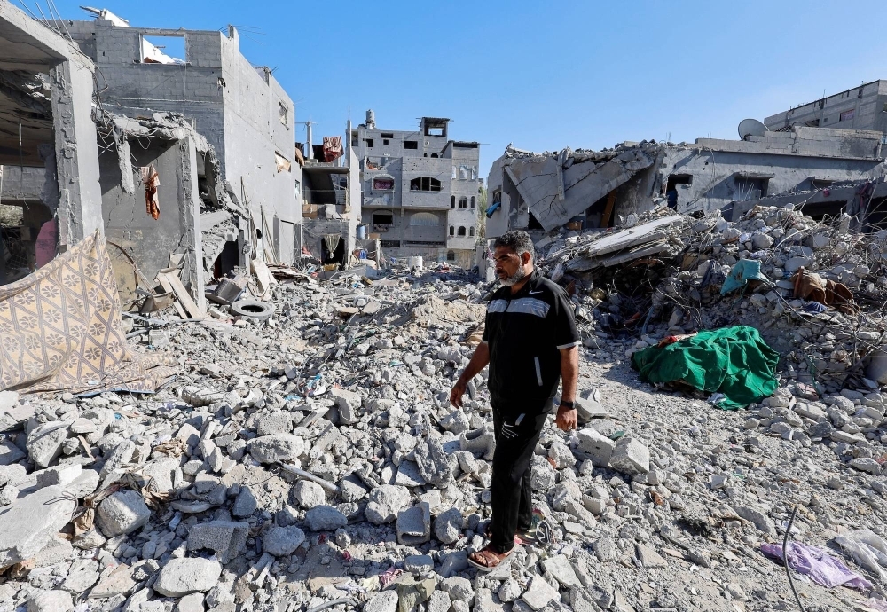 Rubble left by Israeli air strikes targeting Gaza. The humanitarian crisis there has led U.N. Secretary-General Antonio Guterres to call for an immediate cease-fire.