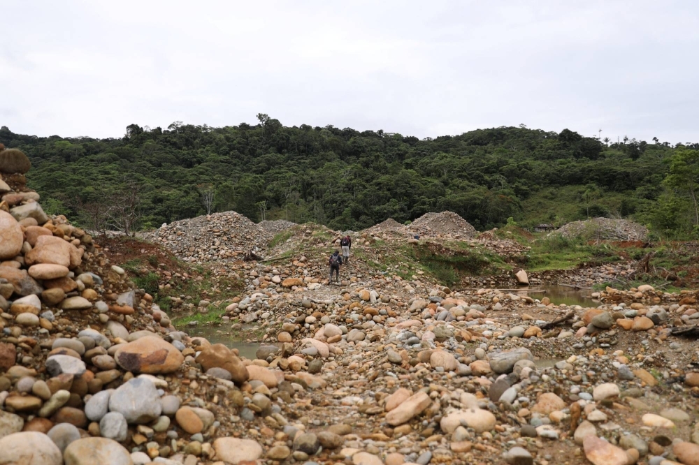 An area deforested by illegal mining in Puerto Guzman, Colombia