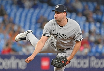 Yankees pitcher Gerrit Cole went 15-4 and led the league in ERA (2.63) on his way to his first Cy Young Award. 