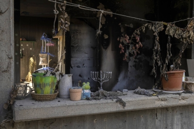 A home that was burned in the Oct. 7 Hamas attack in Kissufim, an Israeli kibbutz. Antisemitic and Islamophobic hate speech has soared on social media platforms since the war broke out between Hamas and Israel. 