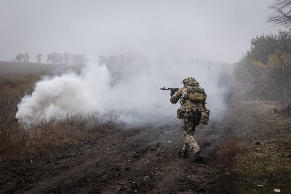 A Ukrainian soldier during a live fire training exercise in the Donetsk region of Ukraine on Oct. 26. The outbreak of the conflict in the Middle East has raised questions about allies’ ability to remain focused on supporting Ukraine.