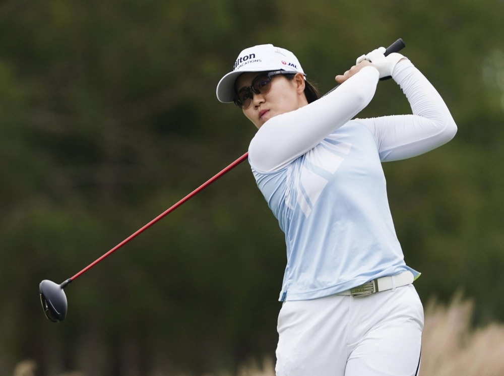 Nasa Hataoka is tied for the lead after one round of the LPGA Tour Championship in Naples, Florida.
