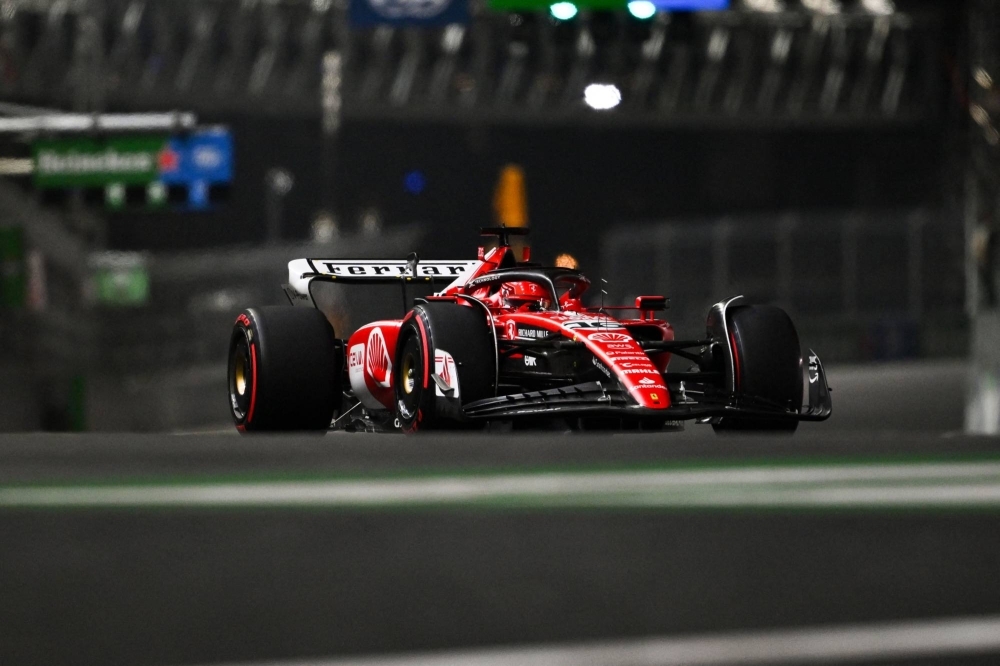 Ferrari driver Charles Leclerc during qualifying for the Las Vegas Grand Prix on Saturday. 