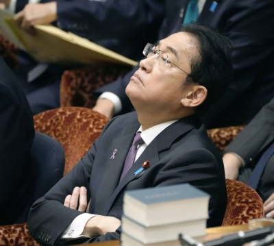 Prime Minister Fumio Kishida attends a Budget Committee session in the Lower House in Tokyo on Tuesday.