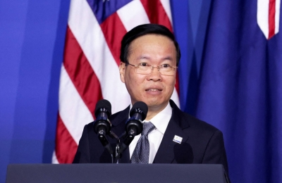 Vietnam's President Vo Van Thuong speaks at the Asia-Pacific Economic Cooperation forum in San Francisco on Nov. 16.