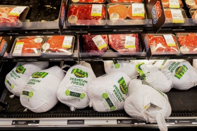 Turkey and other meat at a grocery store in Chicago