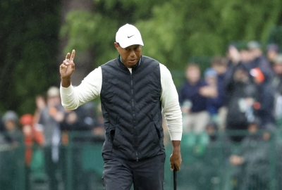 Tiger Woods during the second round of The Masters in Augusta, Georgia, in April