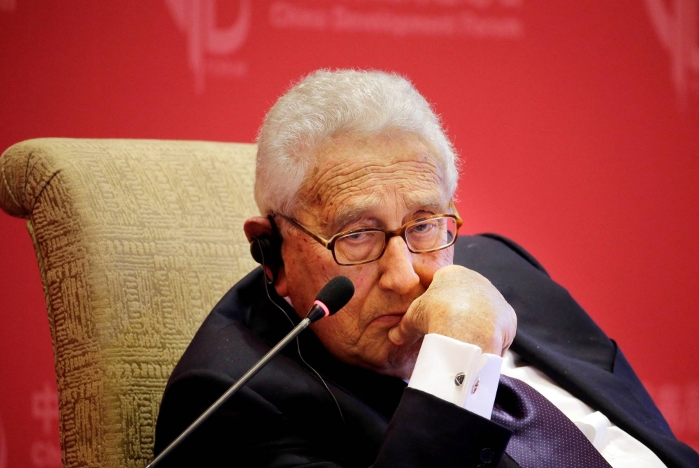 Former U.S. Secretary of State Henry Kissinger listens to a question at the China Development Forum in Beijing in 2015.