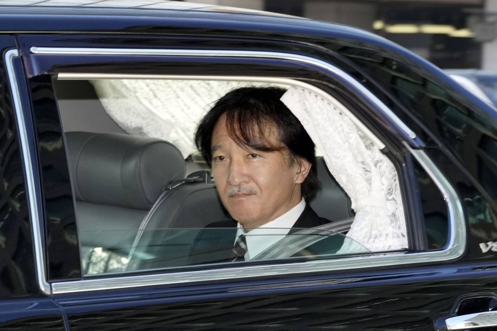 Crown Prince Akishino visits the Imperial Palace in Tokyo on Thursday to mark his 58th birthday.