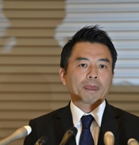 Masayuki Morii, president of the Pacific League's Rakuten Eagles, speaks at a new conference in Sendai on Thursday. | Kyodo
