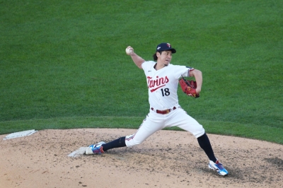 Minnesota Twins relief pitcher Kenta Maeda pitches in the in the sixth inning against the Houston Astros at Target Field, Minneapolis, on Oct.10. Maeda signed for the Detroit Tigers earlier this week.