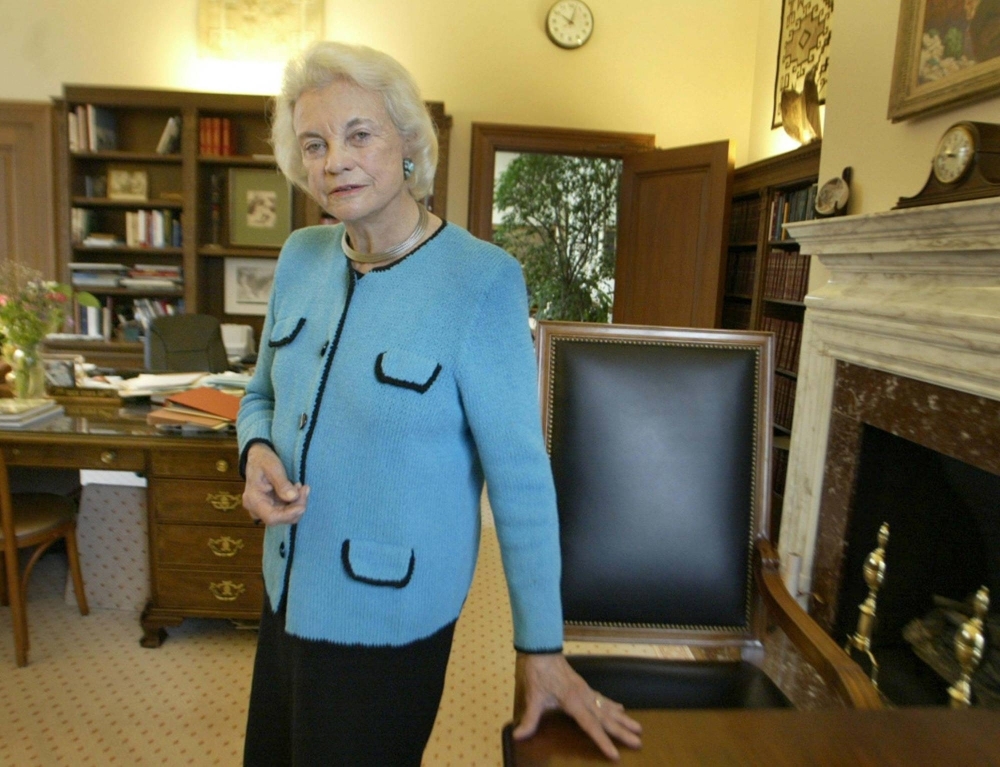 U.S. Justice Sandra Day O'Connor in her chambers at the Supreme Court in Washington in 2003. 