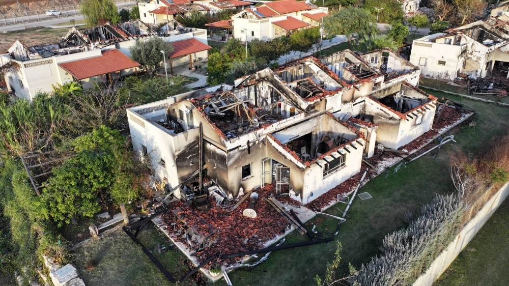 Damaged houses following the deadly Oct. 7 attack by Hamas gunmen in southern Israel. 