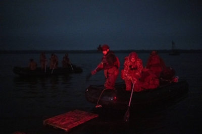 A Ukrainian special forces unit operating on the waters of the River Dnieper, where Russians held the opposite bank, on Nov. 5, 2022.