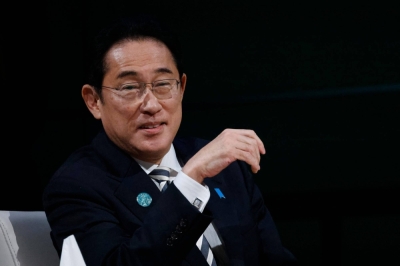 Prime Minister Fumio Kishida at the United Nations climate summit in Dubai on Friday