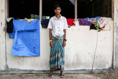 Rohingya refugee Abdur Rahaman at a temporary Indonesian immigration shelter in Lhokseumawe, in Aceh province.