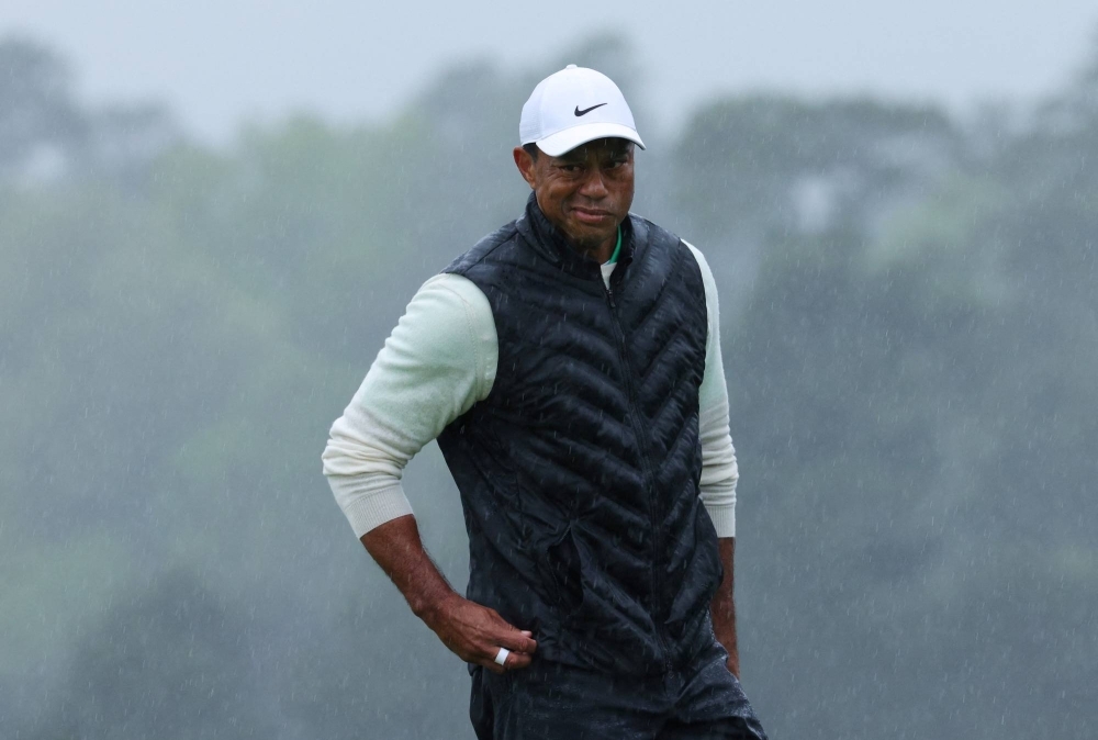 Tiger Woods on the 18th green during the second round of the Masters in Augusta, Georgia, on April 8.