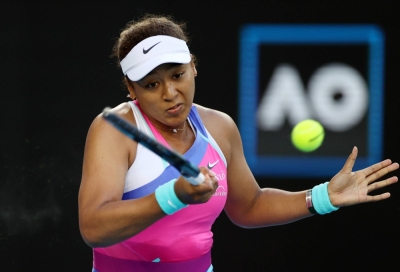 Naomi Osaka in action during the third round of the Australian Open in January 2022 