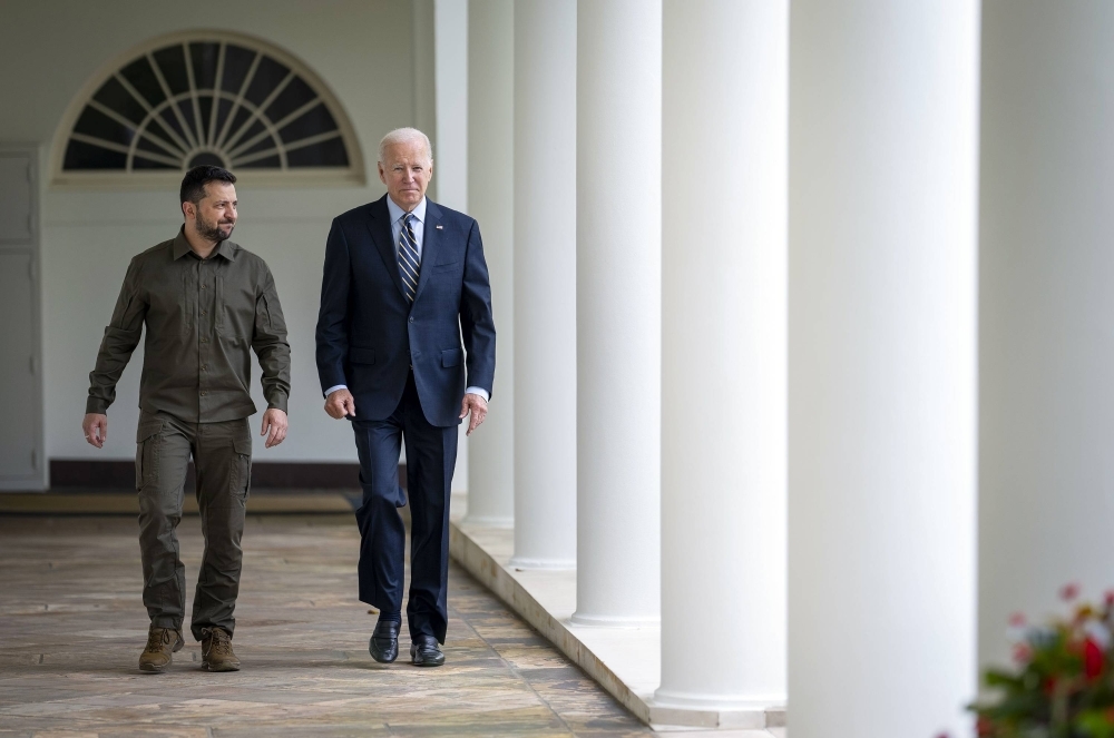 U.S. President Joe Biden with Ukrainian President Volodymyr Zelenskyy in Washington on Sept. 21.