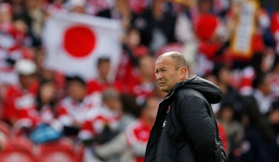 Japan head coach Eddie Jones before a game against Scotland at the 2015 Rugby World Cup. Jones will be returning to the post, the Japan Rugby Football Union announced Wednesday. 