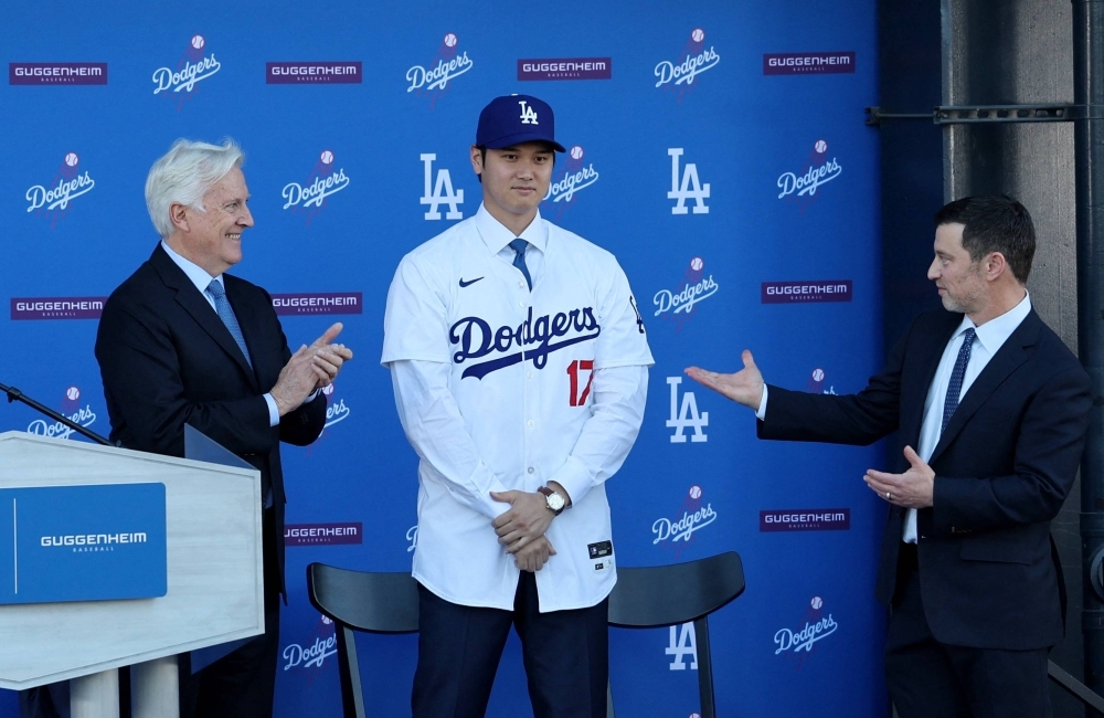 The Dodgers officially introduced two-way superstar Shohei Ohtani during a news conference on Thursday.