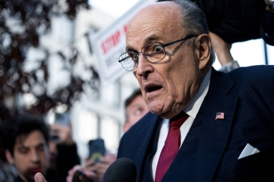 Former New York Mayor Rudy Giuliani leaves a U.S. courthhouse in Washington on Friday 