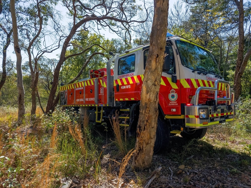 A New South Wales firetruck at a hazard reduction burn site in Sydney in September