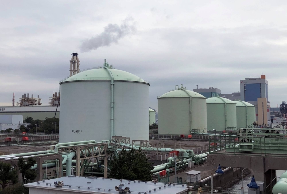 A liquefied natural gas terminal jointly operated by Tokyo Gas and JERA in Yokohama