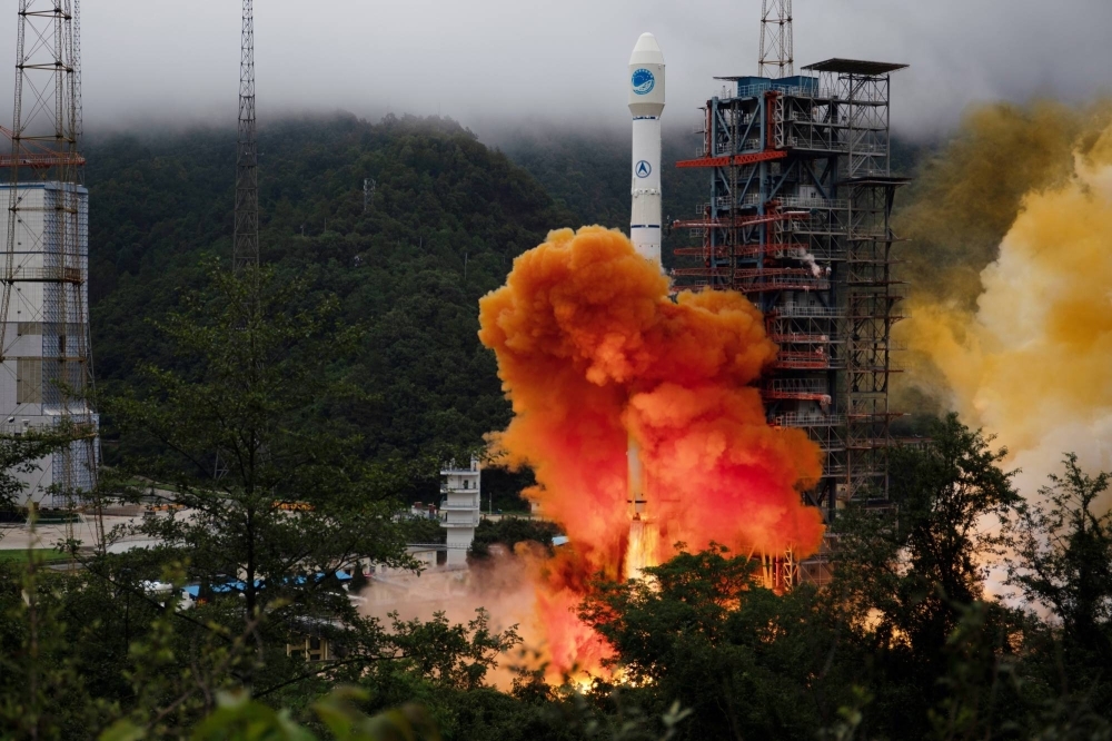 A Long March-3B carrier rocket carrying the Beidou-3 satellite takes off from Xichang Satellite Launch Center in China's Sichuan province in 2020. 