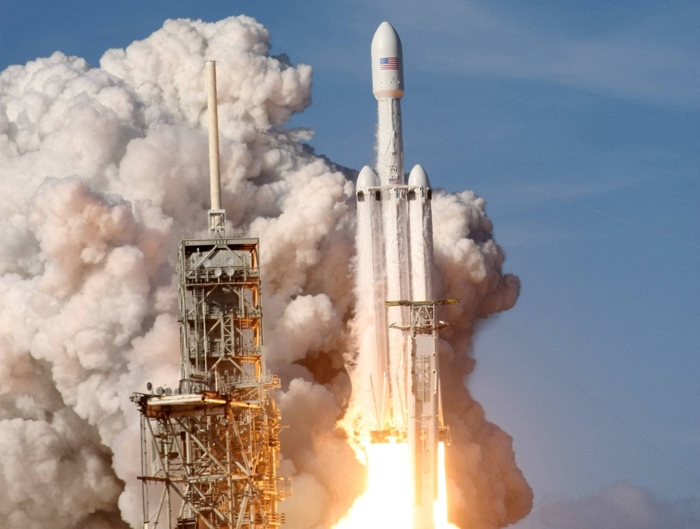 A SpaceX Falcon Heavy rocket lifts off from the Kennedy Space Center in Cape Canaveral, Florida, in 2018