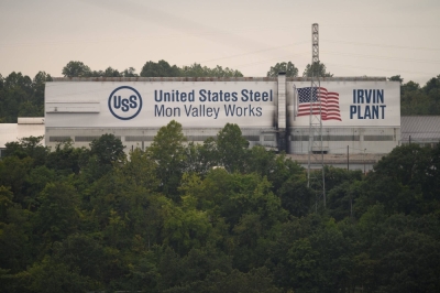 United States Steel's Irvin Plant along the banks of the Monongahela River across from Glassport, Pennsylvania, in August