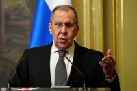 Russian Foreign Minister Sergey Lavrov made the remarks during an interview by the state-controlled Channel One television network. | Pool / via REUTERS